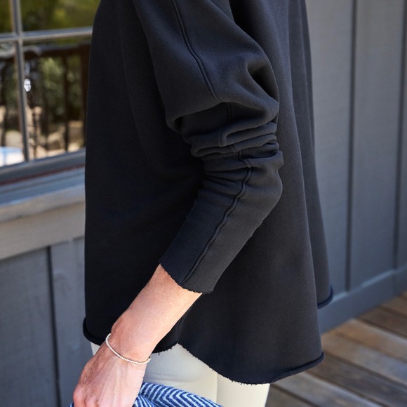 Frank & Eileen Effie Long Sleeve‎ Funnel Neck Capelet, Black Triple Fleece - Picture 6 of 8